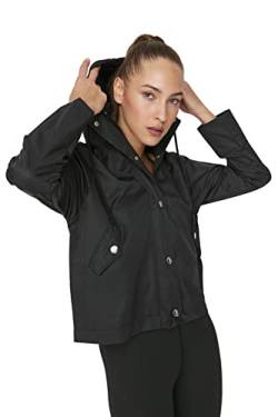 TRENDYOL Damen Trendyol Damen Regular Basic Solid Color Gestrickt Jacke Coat, Schwarz, XL EU von TRENDYOL