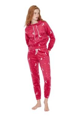 TRENDYOL Damen Trendyol Damen Unifarben Dick Gestrickt Pulli-hose Pyjama Pajama Set, Fuchsia, XL EU von TRENDYOL