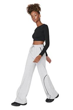 TRENDYOL Damen Trendyol Herren Hoher Bund Wide Leg Jogginghose Sweatpants, Grau, M EU von TRENDYOL