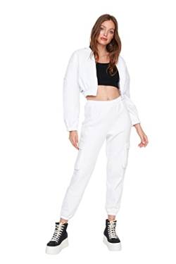 TRENDYOL Damen Trendyol Herren Mittlerer Bund Jogginghose Sweatpants, Weiß, L EU von TRENDYOL