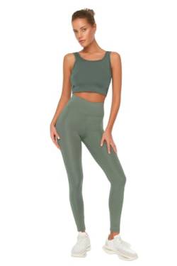 TRENDYOL Damen Trendyol -Roller Sportstrumpfn Yoga Pants Casual, Khaki, XL von TRENDYOL
