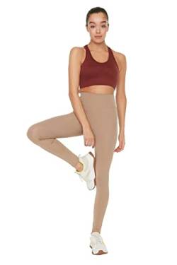 TRENDYOL Damen Trendyol -Roller Sportstrumpfn Yoga Pants Casual, Mink, M von TRENDYOL