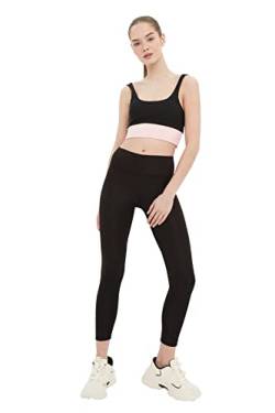 TRENDYOL Damen Trendyol -Roller Sportstrumpfn Yoga Pants Casual, Schwarz, L von TRENDYOL