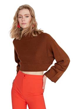 TRENDYOL Damen Twoaw21kz0163 Sweatshirt, Braun, M von TRENDYOL