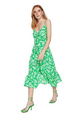 TRENDYOL Damen Women A-line Woven Dress A-Linie Regular Fit Webkleid, Green, s von TRENDYOL