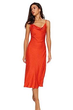 TRENDYOL Damen Women Bodycon Fitted Woven Dress Kleid, rot, 32 von TRENDYOL