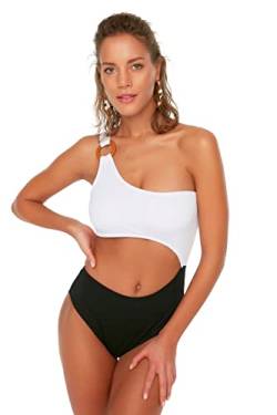 TRENDYOL Damen Women Colorblock Knit Swimsuit Baby Badebekleidung, Black, 42 von TRENDYOL