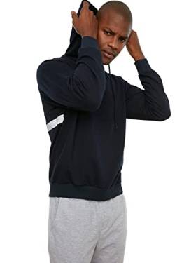 TRENDYOL Herren Kapuzensweatshirt in Oversize-Optik Sweatshirt, Marineblau, M von TRENDYOL