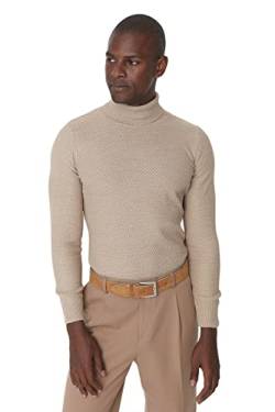 TRENDYOL Herren Plain Turtle Neck Sweater Sweatshirt, Beige, L Große Größen EU von TRENDYOL