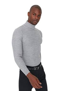 TRENDYOL Herren Plain Turtle Neck Sweater Sweatshirt, Grau, L Große Größen EU von TRENDYOL