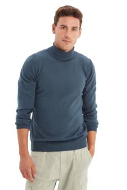 TRENDYOL Herren Plain Turtle Neck Sweater Sweatshirt, Indigo, L EU von TRENDYOL