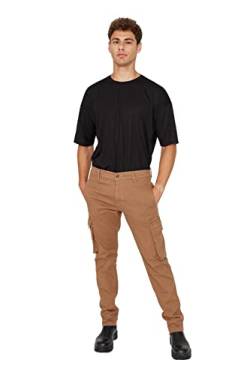 TRENDYOL Herren Trendyol Men's Plus Size Medium Waistband Skinny Trousers Pants, Camelfarben, 44 EU von TRENDYOL