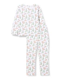 TRENDYOL Mädchen Herren Animal Print Dünn Gestrickt T-Shirt-Hose Pyjama Pajama Set, Ecru, 7-8 Jahre (2er Pack) von TRENDYOL