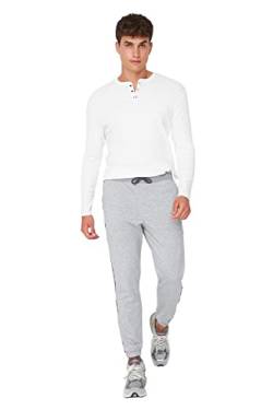 TRENDYOL Men's Menswear Normal Waist Regular Sweatpants, Gray, S von TRENDYOL
