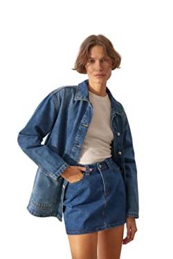 TRENDYOL Women's Damen Mini A-Linie Denim Rock Skirt, Blau, 40 von TRENDYOL