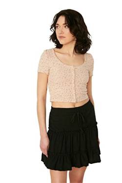 Trendyol Beige Gedruckte Ernte gestrickte Bluse, beige, von TRENDYOL