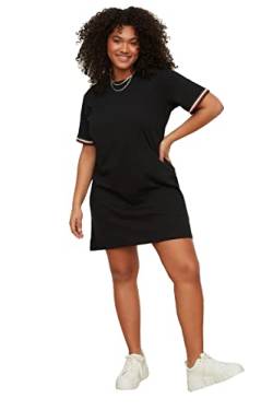Trendyol Curve Damen Bike Collar Knitted T-shirt Dress, Schwarz, 50 Große Größen EU von TRENDYOL
