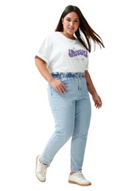 Trendyol Damen, hohe Taille, lockere Übergröße Jeans, blau, 46 Plus von TRENDYOL
