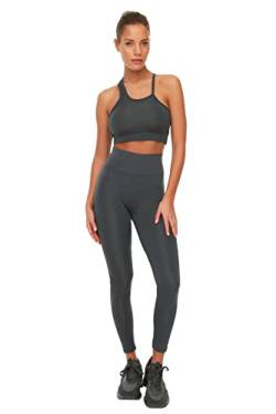 Trendyol Damen Anthracite Push-up Featured Sports Tights Yoga Pants, Anthracite, S EU von TRENDYOL