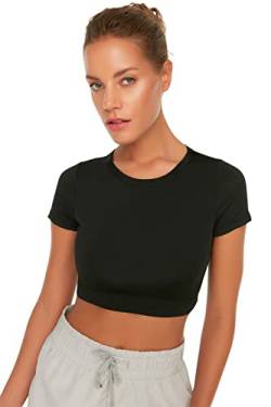 Trendyol Damen Black Crop Sports Blouse, Schwarz, M EU von TRENDYOL