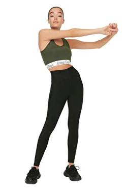 Trendyol Damen Black Karyo Sewing Detailed Roller Sports Tights Yoga Pants, Schwarz, S EU von TRENDYOL