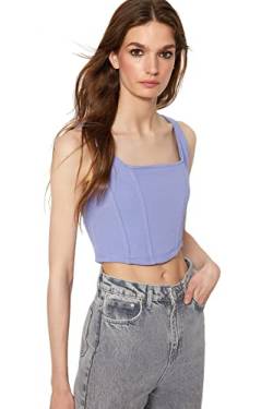 Trendyol Damen Camisole mit quadratischem Kragen Hemd, violett, Small von TRENDYOL