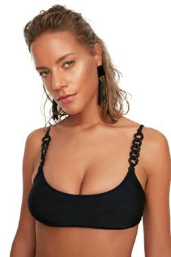 Trendyol Damen Chain Detailed Bikini Top, Schwarz, 38 EU von TRENDYOL