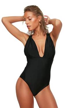 Trendyol Damen Detailed Back One Piece Swimsuit, Schwarz, 36 EU von TRENDYOL