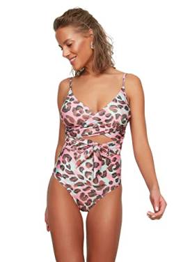 Trendyol Damen Detailed Leopard Print One Piece Swimsuit, Multi Color, 44 EU von TRENDYOL
