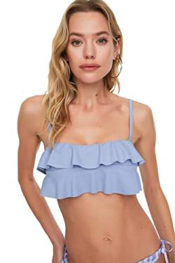 Trendyol Damen Detaillierte Bandeau-bikini-top Bikini Top, Blau, 34 EU von TRENDYOL