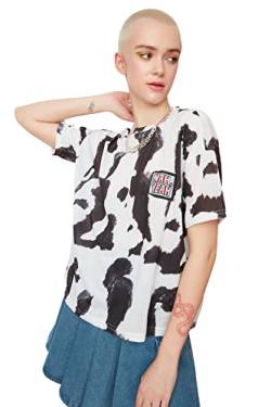 Trendyol Damen Detailliertes Gestricktes T-shirt Drucken T Shirt, Weiß, XL EU von TRENDYOL