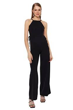 Trendyol Damen Einfarbig Gewebter Jumpsuit Overalls, Schwarz, 62 von TRENDYOL