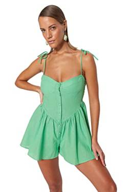 Trendyol Damen Einfarbig Gewebter Jumpsuit Overalls, lichtgrün, 60 von TRENDYOL