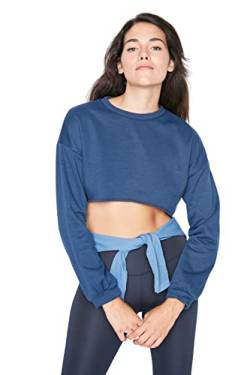 Trendyol Damen Einfarbiges, schmales Rundhalsausschnitt Sweatshirt, Marineblau, 36 von TRENDYOL