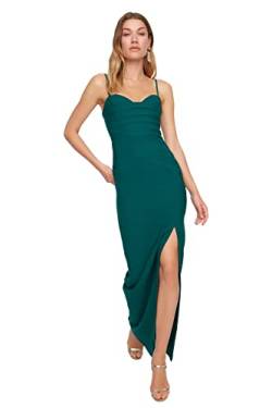 Trendyol Damen Frauen Maxi Shift Fitted Woven Abendkleid, smaragdgrün, 38 von TRENDYOL