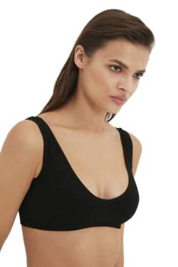 Trendyol Damen Frauen Unterwäsche Bralette Rundhals Strick BH, Blickdicht, Schwarz, M von TRENDYOL