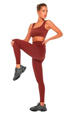Trendyol Damen Gestrickte Sportstöße Yoga Pants, Brown, XS-S EU von TRENDYOL