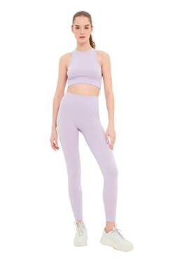 Trendyol Damen Gestrickte Sportstöße Yoga Pants, Lila, M-L EU von TRENDYOL