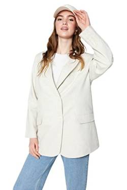 Trendyol Damen Jacket-Cream-Relaxed Oberbekleidung, cremefarben, 38 von TRENDYOL