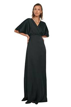 Trendyol Damen Maxi A-Linie Regular Fit Woven Abendkleid Kleid, Schwarz, 42 von TRENDYOL