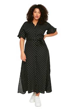 Trendyol Damen Maxi Standard Regular Plus Size Dress Kleid, Schwarz, 52 von TRENDYOL