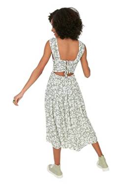 Trendyol Damen Midi A-Linie Regular Dress Kleid, Mint, 60 von TRENDYOL