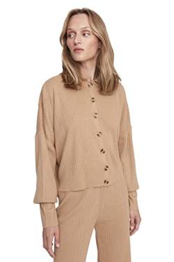 Trendyol Damen Pullover mit Mandarinenkragen, einfarbig, normal Sweatshirt, Camel, L von TRENDYOL