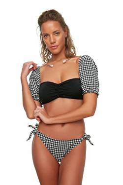 Trendyol Damen Pusik Textured Bikini. Bikini Bottoms, Schwarz, 44 EU von TRENDYOL