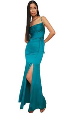Trendyol Damen Regular Fit Maxi-Shift-Abendkleid, Normale Passform, gewebt, smaragdgrün, 38 von TRENDYOL