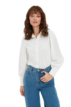 Trendyol Damen Regular Standard Hemdkragen Gewebtes Weiß Hemd, 40 von TRENDYOL
