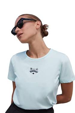 Trendyol Damen Regular Standard Rundhals Knit T-Shirt Hemd, Mint, M von TRENDYOL