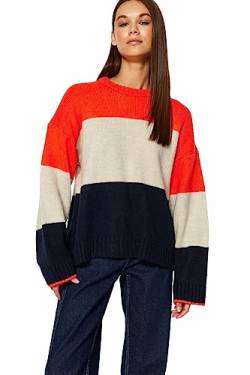 Trendyol Damen Regular fit Basic Crew Neck Knitwear Sweater Pullover, Orange, S von TRENDYOL