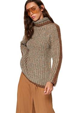 Trendyol Damen Regular fit Basic Turtleneck Knitwear Sweater Pullover, Brown, S von TRENDYOL