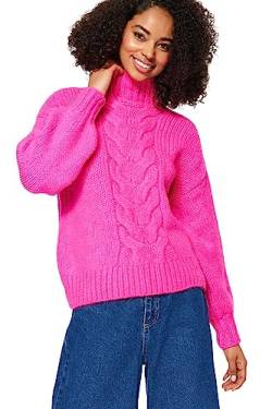 Trendyol Damen Regular fit Basic Turtleneck Knitwear Sweater Pullover, Pink, M von TRENDYOL